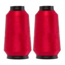 Kit 2 Cone Fio Overlock Lubrificado Costura - 250 Gramas Cor Vermelho Foto  mini 1