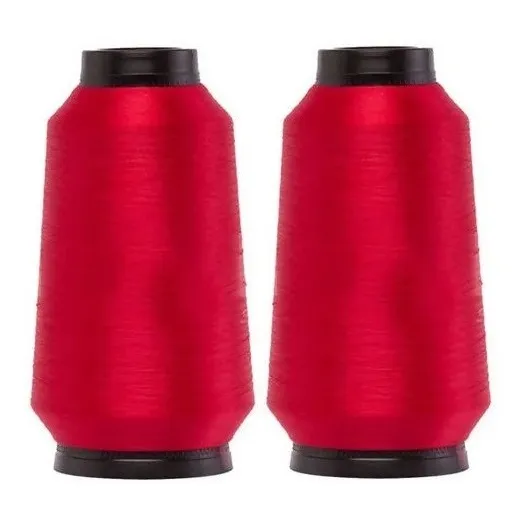 Kit 2 Cone Fio Overlock Lubrificado Costura - 250 Gramas Cor Vermelho Foto 1