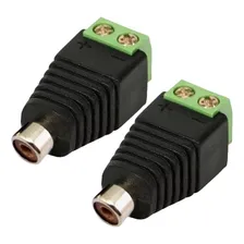 Kit 2 Conector Rca Femea Borne - Cftv Audio Video Foto mini 1