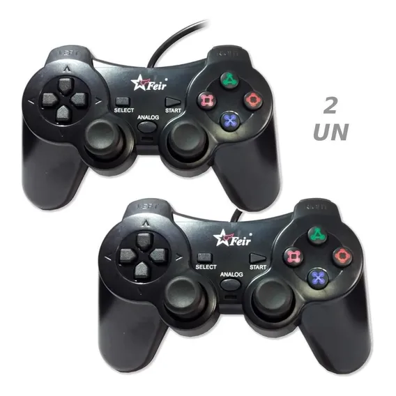 Kit 2 Controle Usb Para Pc Computador Joystick Dualshock Foto 1
