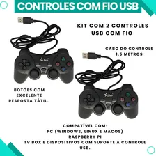 Kit 2 Controle Usb Para Pc Computador Joystick Dualshock Foto mini 4