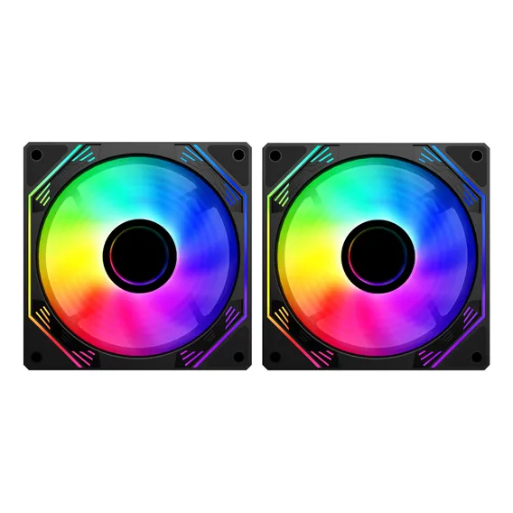 Kit 2 Cooler Fan Hayom 120mm Sem Controladora Preto - Fc1308 Foto 1