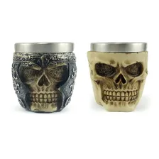 Kit 2 Copos Dose Shot Em Aço Inox Resina Decorativo Whisky Cor Amarelo Foto mini 1