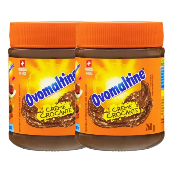 Kit 2 Creme Crocante Ovomaltine Vidro 260g Foto 1