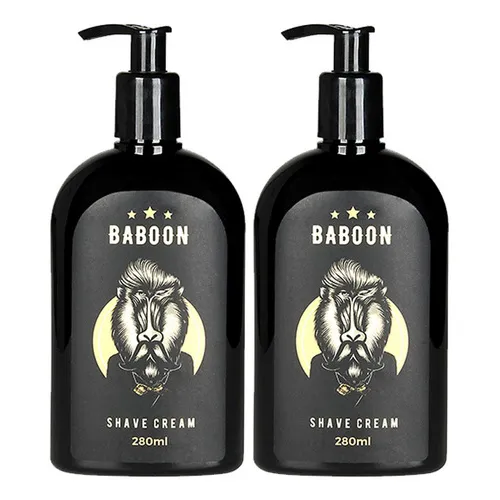 Kit 2 Creme De Barbear Shave Cream Baboon Profissional 280ml Foto 1