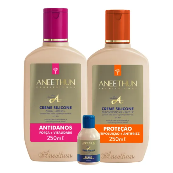 Kit 2 Creme De Silicone Proteção E Antidanos 250gr Aneethun Foto 1