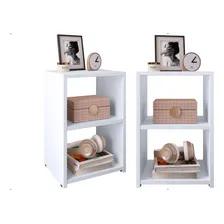 Kit 2 Criados-mudos Suspensos Para Cama Box Com Prateleira, Compactos E Modernos - Branco Foto  mini 1