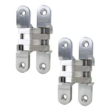 Kit 2 Dobradiça Invisivel 95x19mm Cromado Escovado Hafele Foto mini 1