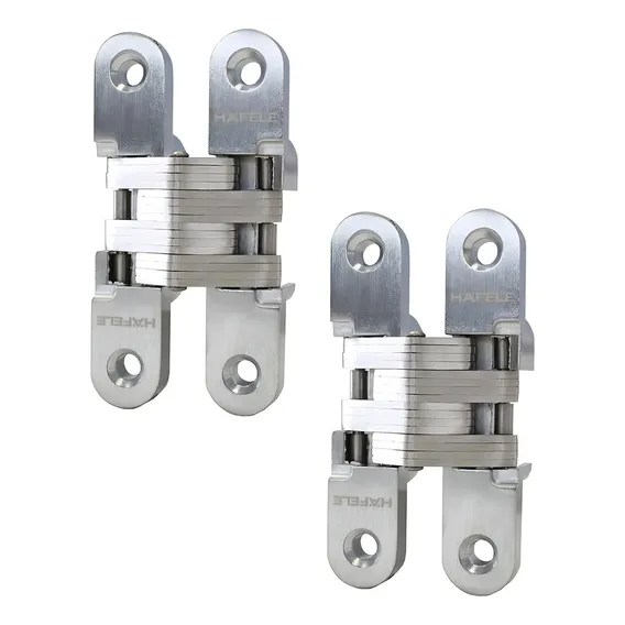 Kit 2 Dobradiça Invisivel 95x19mm Cromado Escovado Hafele Foto 1