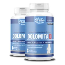 Kit 2 Dolomita Com Vitamina D 60 Cápsulas Unilife Foto mini 1