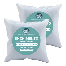 Kit 2 Enchimentos Refil Almofada 60x60 Fibra Siliconada 450g Cor Branco Foto mini 1