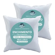 Kit 2 Enchimentos Refil Almofada 60x60 Fibra Siliconada 450g Cor Branco Foto  mini 1