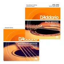 Kit 2 Encordoamento Daddario Violão Aco 010 Ez900 + Ej15 Pb Foto mini 2