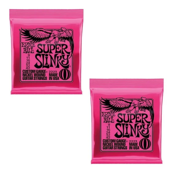 Kit 2 Encordoamento Guitarra 009 Ernie Ball Super Slinky Foto 1