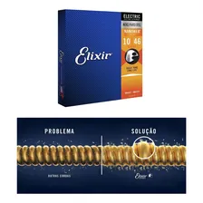 Kit 2 Encordoamento Guitarra 010 Elixir Nanoweb Light 12052 Foto mini 4
