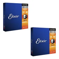 Kit 2 Encordoamento Guitarra 010 Elixir Nanoweb Light 12052 Foto mini 1