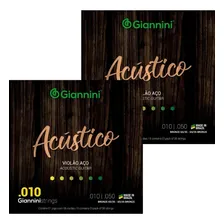 Kit 2 Encordoamento Violão Aço Giannini Geswam Acústico 010 Foto  mini 1