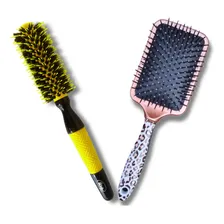 Kit 2 Escova 1 Profissional Ceramica Javali +1 Escova Rie Cor Amarelo Foto  mini 1