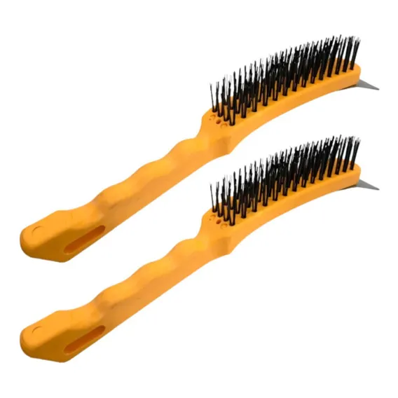 Kit 2 Escova De Aço Carbono Western Com Raspador Foto 1