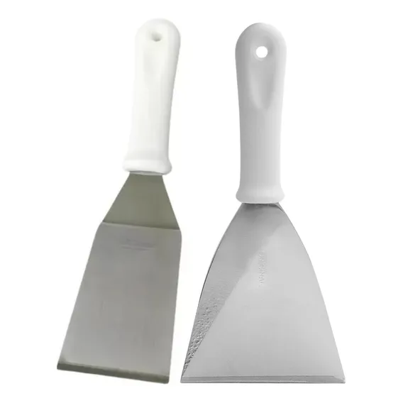 Kit 2 Espátulas Curva E Reta Profissional Premium Chapeiro Cor Branco Foto 1