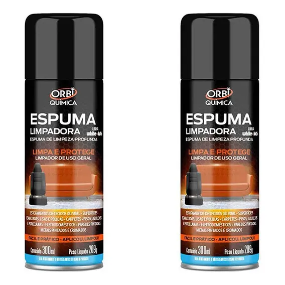 Kit 2 Espumas Limpadora Limpa Estofados 300ml 209g Orbi Foto 1