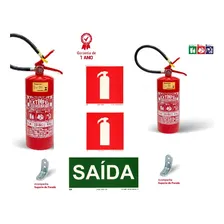 Kit 2 Extintor Pqs 4kg Abc 1 Ano + Placa Suporte Foto  mini 1
