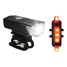 Kit 2 Farol Bike Frontal + 2 Pisca Traseiro Usb Recarregável Foto mini 4