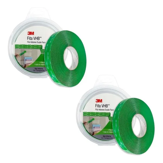 Kit 2 Fita Dupla Face Vhb Transparente 4910 12x20m 3m Foto 1