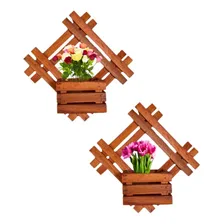 Kit 2 Floreira Jardim 30x30 Painel Madeira 1 Cachepot 12x12 Foto mini 1