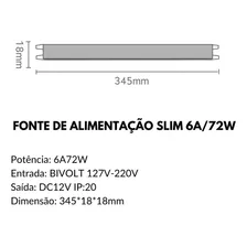 Kit 2 Fonte Fita De Led Drive Mini Slim 6ap 72w 12v Bivolt Foto mini  2