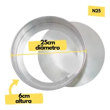 Kit 2 Forma Bolo Fundo Falso Removivel Tamanho 25cm Aluminio Cor Prateado Foto mini 4