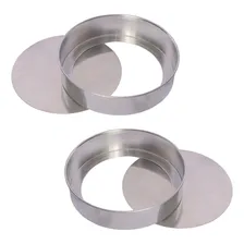 Kit 2 Forma Bolo Fundo Falso Removivel Tamanho 25cm Aluminio Cor Prateado Foto  mini 1