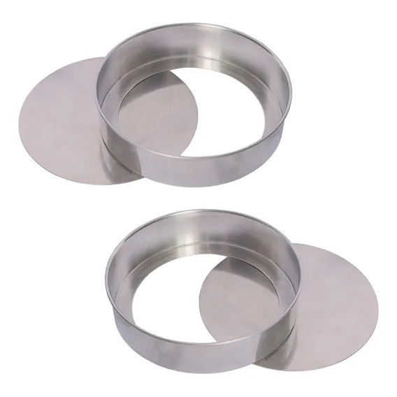 Kit 2 Forma Bolo Fundo Falso Removivel Tamanho 25cm Aluminio Cor Prateado Foto 1
