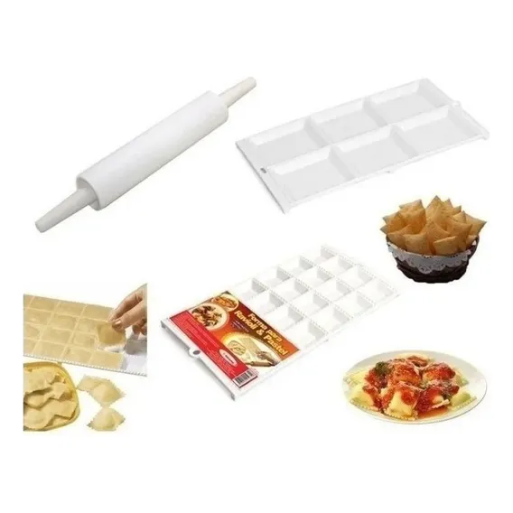 Kit 2 Formas Pastéis 6 Cavidades+ Ravióli 24 + Rolo Massa Foto 1