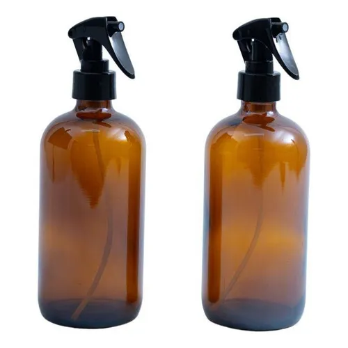 Kit 2 Frascos Vidro Âmbar Com Spray 480ml - Oikos Foto 1