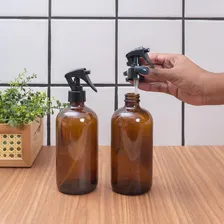 Kit 2 Frascos Vidro Âmbar Com Spray 480ml - Oikos Foto mini  2