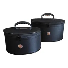 Kit 2 Frasqueira Maleta Necessaire Viagem Maquiagem Preta Cor Preto Foto mini 3