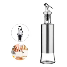 Kit 2 Galheteiro Porta Azeite Vinagre Vidro Inox Com Bico Dosador Foto mini 4