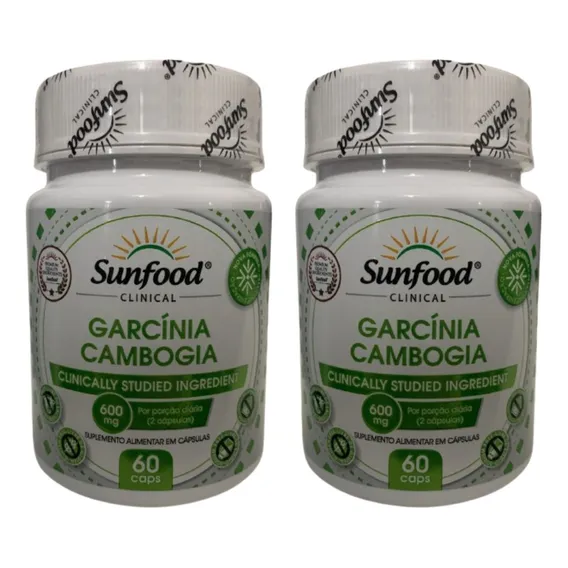Kit 2 Garcinia Camboja = 120 Caps - Sunfood Sabor Sem Foto 1