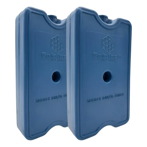 Kit 2 Gelo Placa Gel Artificial Reutilizável RĂgido 500ml Cor Azul-marinho Foto 1