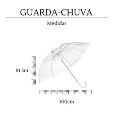 Kit 2 Guarda Chuvas Automática Transparente Desenho Do Tecido Lisa Foto mini 4