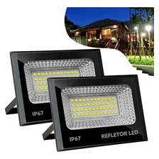 Kit 2 Holofote Refletor Led 50w Bivolt 6500k 700l Mini Slim Foto  mini 1