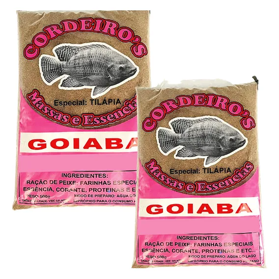 Kit 2 Isca Em Pó Massa De Pesca Goiaba Tilápia Tambas 500gr Foto 1