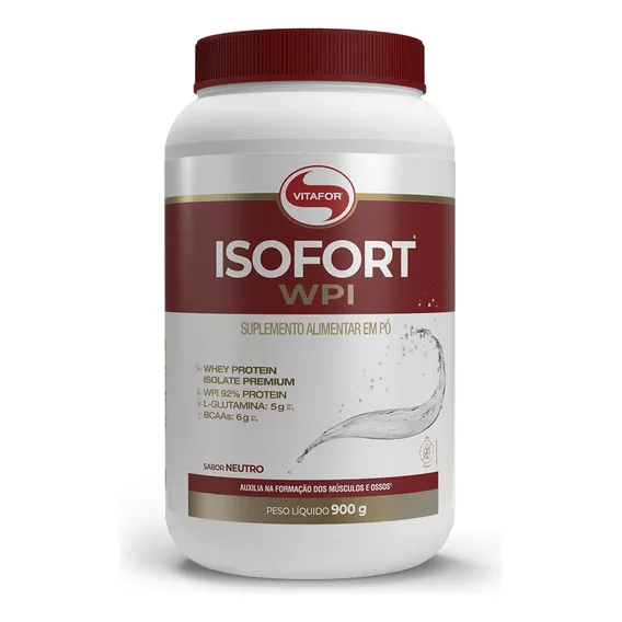 Kit 2 Isofort Vitafor Whey Protein 900g Neutro Foto 1