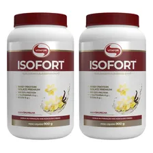 Kit 2 Isofort Whey Protein Isolado 900g - Baunilha Vitafor Foto  mini 1