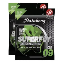 Kit 2 Jogos Cordas Encordoamento Strinberg Guitarra 09 Gs09 Foto mini 1