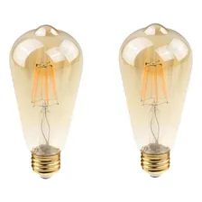 Kit 2 Lampada Filamento Retro Led 4w Ambar St64 Decorativa Foto  mini 1