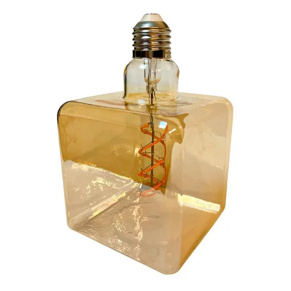 Kit 2 Lâmpadas Bulbo Filamento Carbono 4w Gold Quadrada Foto 1