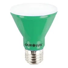 Kit 2 Lâmpadas Superled Par20 6w Luz Verde Ourolux Foto  mini 1