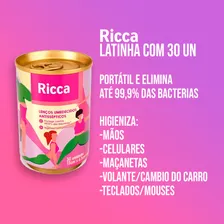 Kit 2 Latinhas Lenços Umedecidos Antisséptico 60un Ricca Foto mini 2